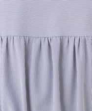 FIEHD27100 OFUON le MK(オフオン　ル　エムケー) サッカーストライプシャツワンピース/洗濯機で洗える/WEB限定サイズあり ライトブルー