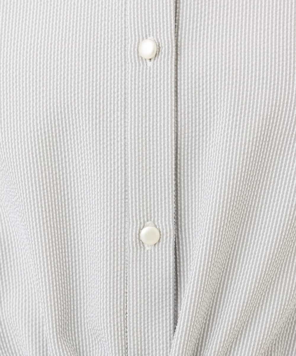 FIEHD27100 OFUON le MK(オフオン　ル　エムケー) サッカーストライプシャツワンピース/洗濯機で洗える/WEB限定サイズあり ライトブルー