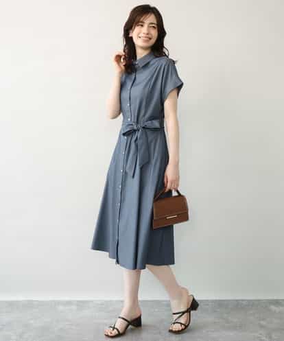 FIEJD34110 OFUON le MK シャンブレーシャツワンピース/洗える/WEB限定