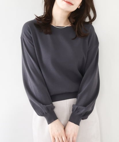 FIFAD02054 OFUON le MK ボリューム袖ベーシックニット/洗える/WEB限定サイズあり