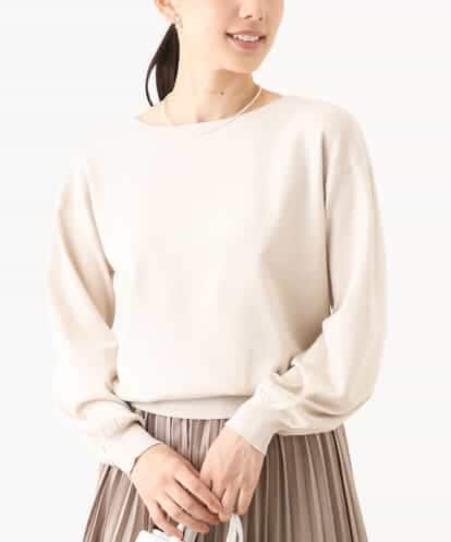 FIFAD02054 OFUON le MK ボリューム袖ベーシックニット/洗える/WEB限定サイズあり