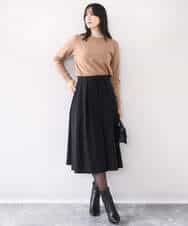 FIFAD22070 OFUON le MK(オフオン　ル　エムケー) ドット柄コンパクトニットプルオーバー/洗える/WEB限定サイズあり ライトブラウン