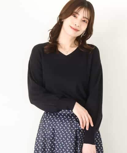 FIFAD43054 OFUON le MK ベーシックVネックニット/洗える/WEB限定サイズあり