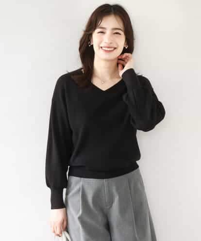 FIFAD43054 OFUON le MK ベーシックVネックニット/洗える/WEB限定サイズあり