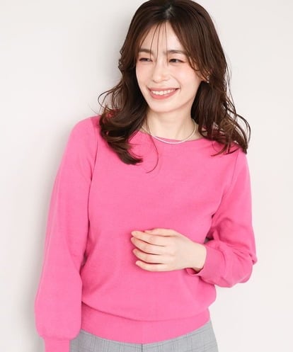FIFAE02054 OFUON le MK ベーシックボートネックニット/洗える/WEB限定サイズあり