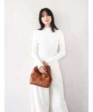 FIFDD05080 OFUON le MK(オフオン ル エムケー) シアー切替えモックネックリブニット/洗える/WEB限定サイズあり グレイッシュブルー