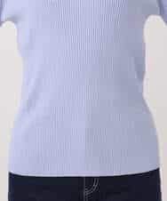 FIFDD05080 OFUON le MK(オフオン ル エムケー) シアー切替えモックネックリブニット/洗える/WEB限定サイズあり グレイッシュブルー