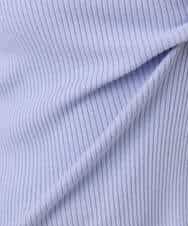 FIFDD05080 OFUON le MK(オフオン ル エムケー) シアー切替えモックネックリブニット/洗える/WEB限定サイズあり グレイッシュブルー