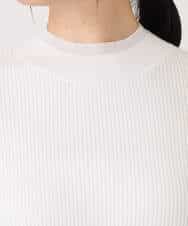 FIFDD05080 OFUON le MK(オフオン ル エムケー) シアー切替えモックネックリブニット/洗える/WEB限定サイズあり グレイッシュブルー