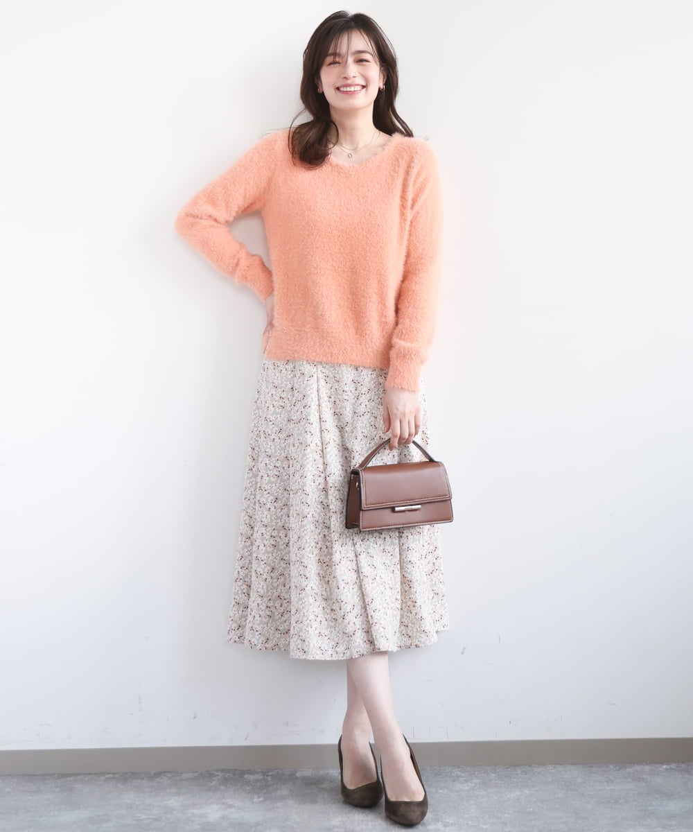 FIFDD08070 OFUON le MK(オフオン　ル　エムケー) ミニスパンコールシャギーニット/洗える/WEB限定サイズあり ネイビー