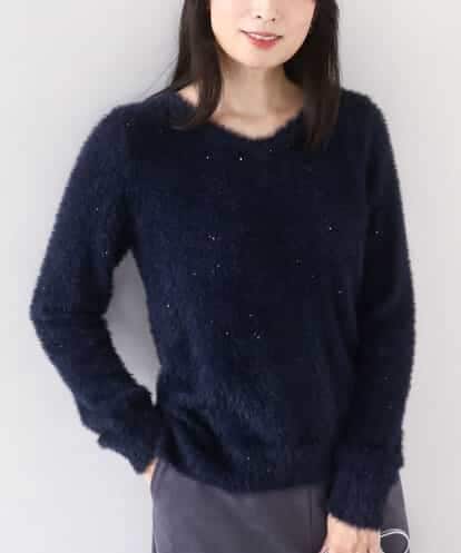 FIFDD08070 OFUON le MK ミニスパンコールシャギーニット/洗える/WEB限定サイズあり