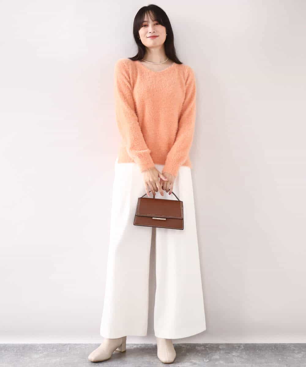 FIFDD08070 OFUON le MK(オフオン ル エムケー) ミニスパンコールシャギーニット/洗える/WEB限定サイズあり ネイビー