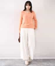 FIFDD08070 OFUON le MK(オフオン ル エムケー) ミニスパンコールシャギーニット/洗える/WEB限定サイズあり ネイビー