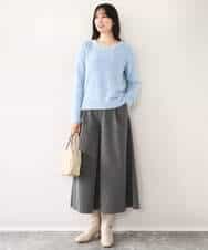 FIFDD08070 OFUON le MK(オフオン ル エムケー) ミニスパンコールシャギーニット/洗える/WEB限定サイズあり ネイビー