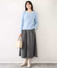 FIFDD08070 OFUON le MK(オフオン ル エムケー) ミニスパンコールシャギーニット/洗える/WEB限定サイズあり ネイビー