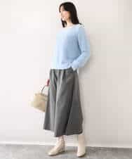 FIFDD08070 OFUON le MK(オフオン ル エムケー) ミニスパンコールシャギーニット/洗える/WEB限定サイズあり ネイビー