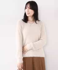 FIFDD08070 OFUON le MK(オフオン ル エムケー) ミニスパンコールシャギーニット/洗える/WEB限定サイズあり ネイビー