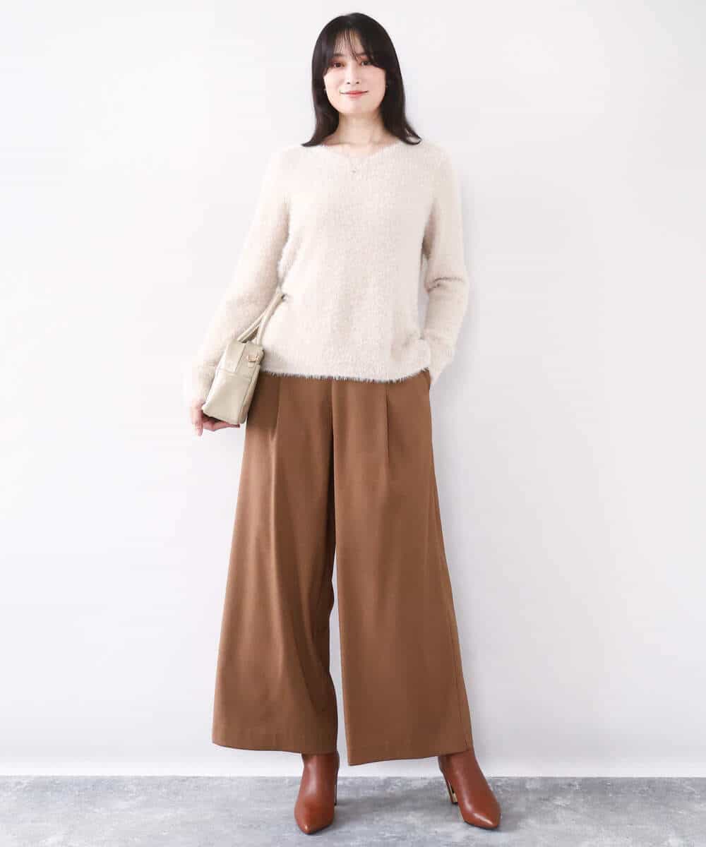 FIFDD08070 OFUON le MK(オフオン ル エムケー) ミニスパンコールシャギーニット/洗える/WEB限定サイズあり ネイビー