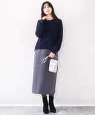 FIFDD08070 OFUON le MK(オフオン ル エムケー) ミニスパンコールシャギーニット/洗える/WEB限定サイズあり ネイビー