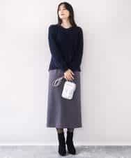 FIFDD08070 OFUON le MK(オフオン ル エムケー) ミニスパンコールシャギーニット/洗える/WEB限定サイズあり ネイビー