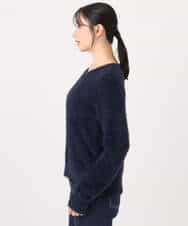 FIFDD08070 OFUON le MK(オフオン ル エムケー) ミニスパンコールシャギーニット/洗える/WEB限定サイズあり ネイビー