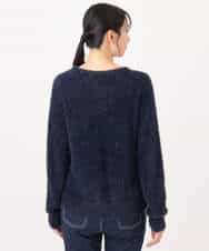 FIFDD08070 OFUON le MK(オフオン ル エムケー) ミニスパンコールシャギーニット/洗える/WEB限定サイズあり ネイビー