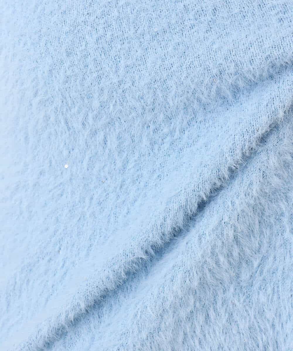 FIFDD08070 OFUON le MK(オフオン ル エムケー) ミニスパンコールシャギーニット/洗える/WEB限定サイズあり ネイビー