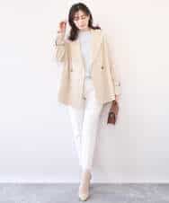 FIFFD01054 OFUON le MK(オフオン　ル　エムケー) ハイネックハイゲージニット/UVカット/洗える/WEB限定サイズあり ライトピンク