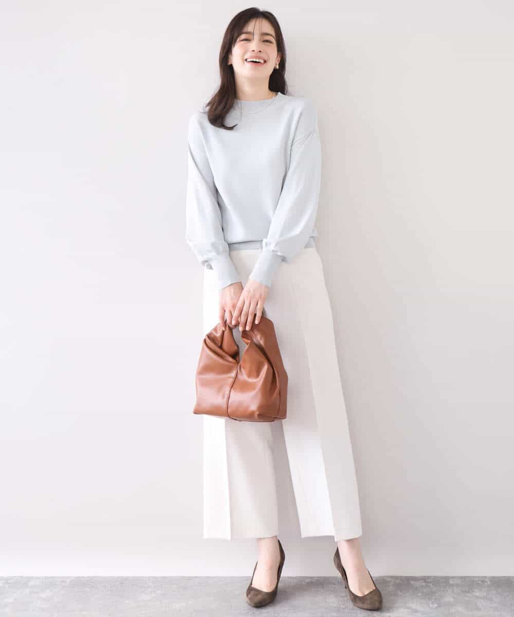 FIFFD01054 OFUON le MK(オフオン　ル　エムケー) ハイネックハイゲージニット/UVカット/洗える/WEB限定サイズあり ライトピンク