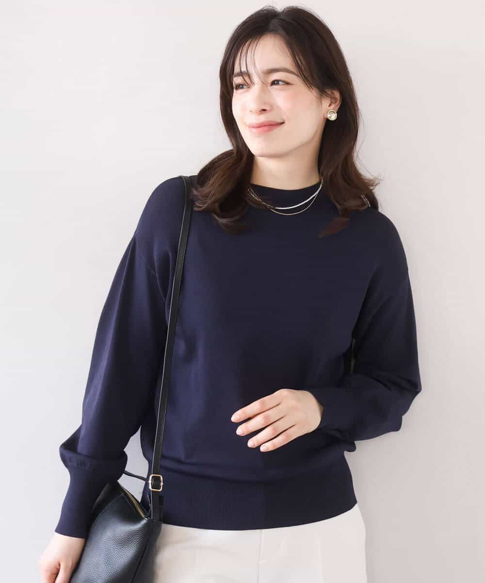 FIFFD01054 OFUON le MK(オフオン　ル　エムケー) ハイネックハイゲージニット/UVカット/洗える/WEB限定サイズあり ライトピンク