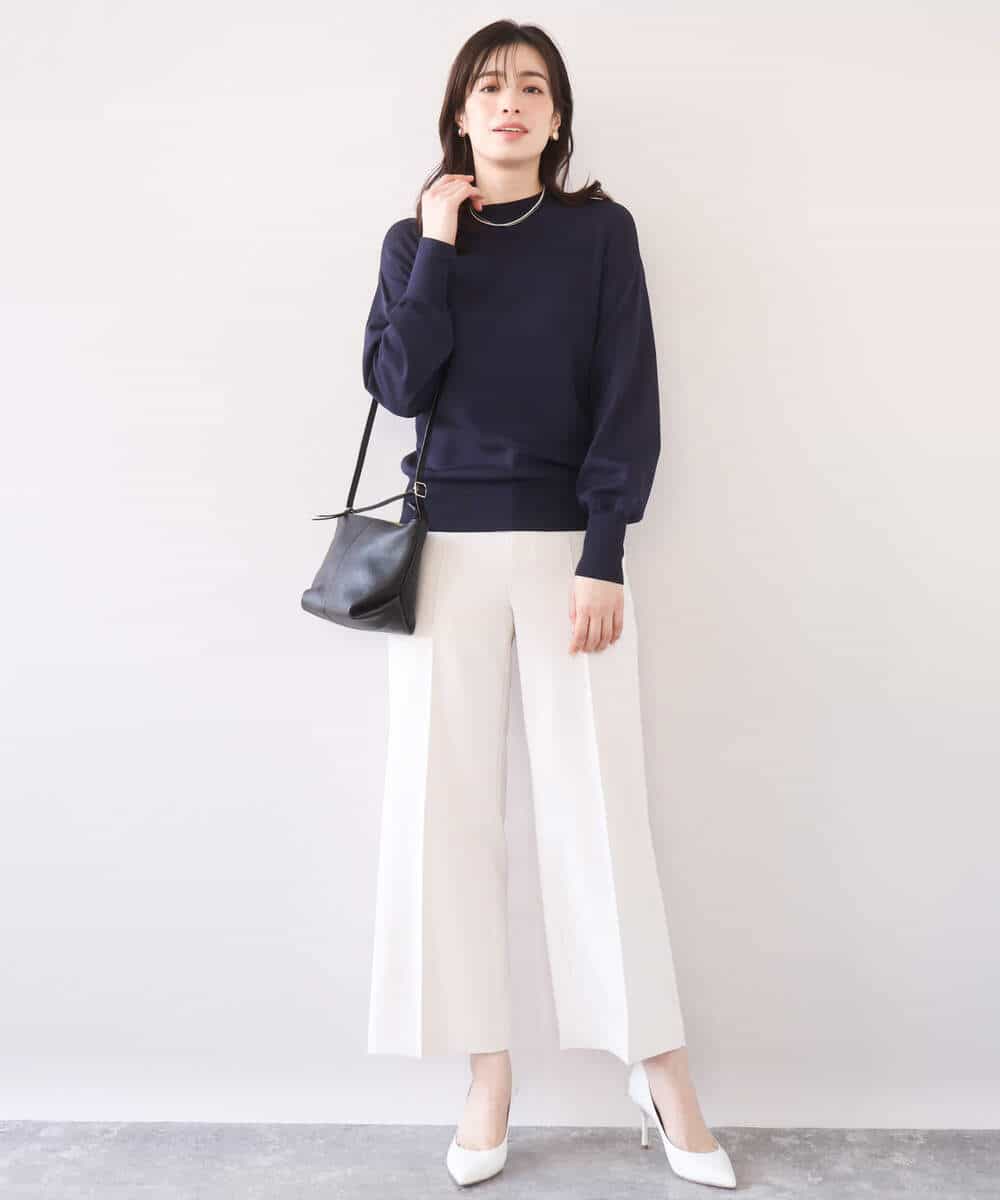 FIFFD01054 OFUON le MK(オフオン　ル　エムケー) ハイネックハイゲージニット/UVカット/洗える/WEB限定サイズあり ライトピンク