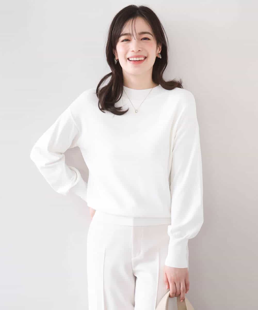 FIFFD01054 OFUON le MK(オフオン　ル　エムケー) ハイネックハイゲージニット/UVカット/洗える/WEB限定サイズあり ライトピンク