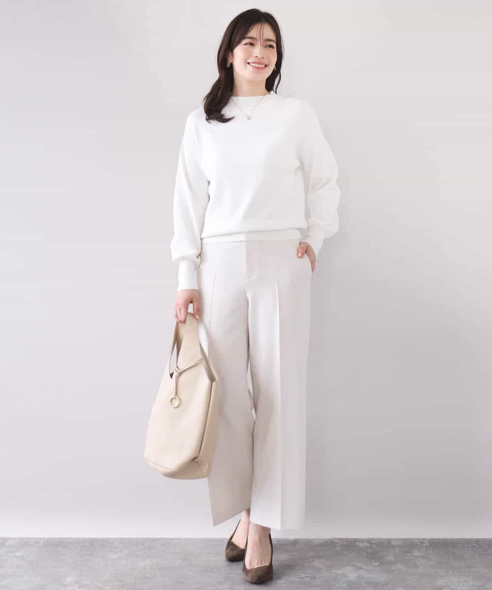 FIFFD01054 OFUON le MK(オフオン　ル　エムケー) ハイネックハイゲージニット/UVカット/洗える/WEB限定サイズあり ライトピンク