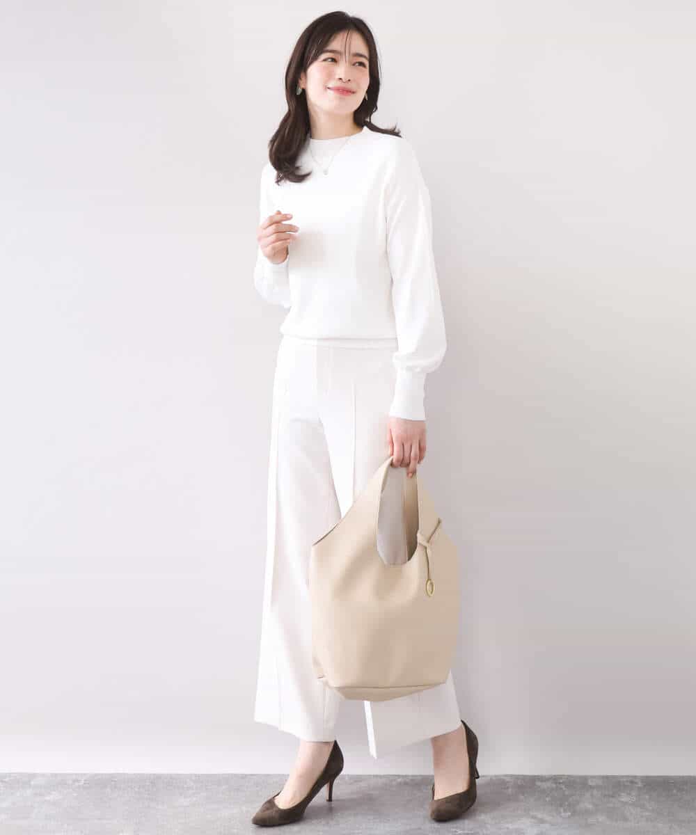 FIFFD01054 OFUON le MK(オフオン　ル　エムケー) ハイネックハイゲージニット/UVカット/洗える/WEB限定サイズあり ライトピンク