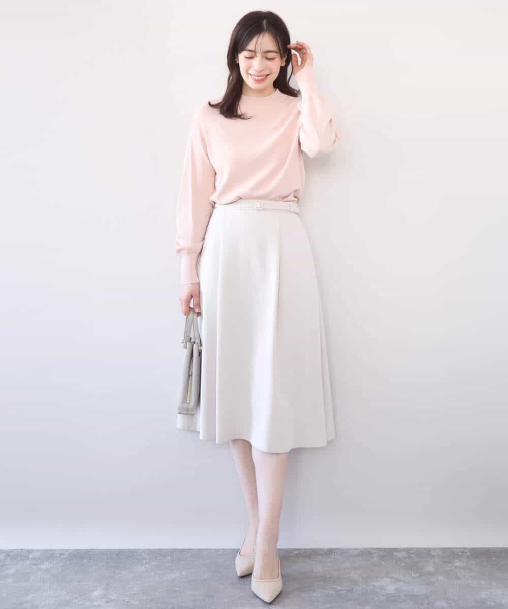 FIFFD01054 OFUON le MK(オフオン　ル　エムケー) ハイネックハイゲージニット/UVカット/洗える/WEB限定サイズあり ライトピンク