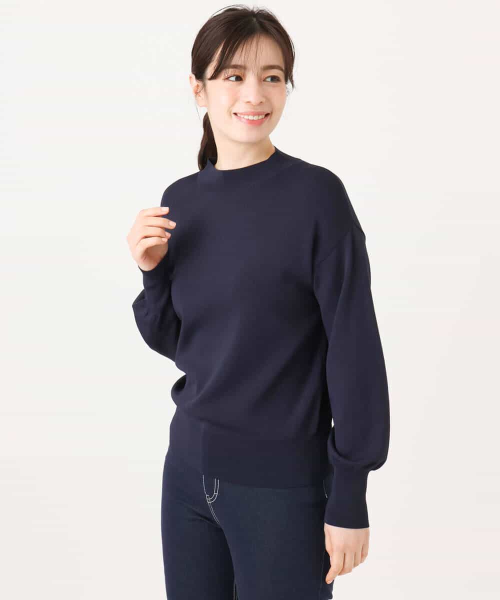 FIFFD01054 OFUON le MK(オフオン　ル　エムケー) ハイネックハイゲージニット/UVカット/洗える/WEB限定サイズあり ライトピンク