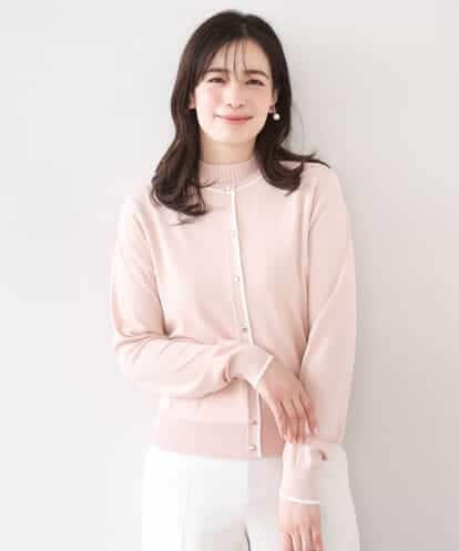 FIFFD03100 OFUON le MK 配色ラインアンサンブル（カーディガン&ニットプルオーバー）/UVカット/洗える/WEB限定サイズあり