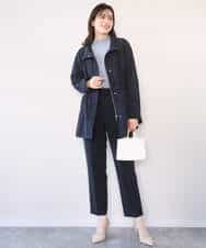 FIFFD03100 OFUON le MK(オフオン　ル　エムケー) 配色ラインアンサンブル（カーディガン&ニットプルオーバー）/UVカット/洗える/WEB限定サイズあり ライトピンク