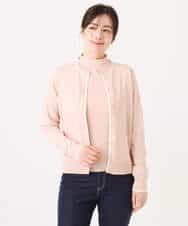 FIFFD03100 OFUON le MK(オフオン　ル　エムケー) 配色ラインアンサンブル（カーディガン&ニットプルオーバー）/UVカット/洗える/WEB限定サイズあり ライトピンク