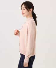 FIFFD03100 OFUON le MK(オフオン　ル　エムケー) 配色ラインアンサンブル（カーディガン&ニットプルオーバー）/UVカット/洗える/WEB限定サイズあり ライトピンク