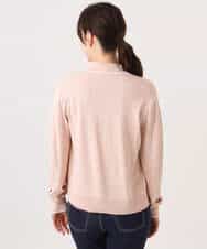 FIFFD03100 OFUON le MK(オフオン　ル　エムケー) 配色ラインアンサンブル（カーディガン&ニットプルオーバー）/UVカット/洗える/WEB限定サイズあり ライトピンク