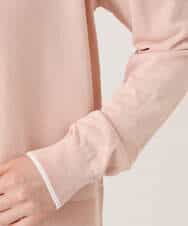 FIFFD03100 OFUON le MK(オフオン　ル　エムケー) 配色ラインアンサンブル（カーディガン&ニットプルオーバー）/UVカット/洗える/WEB限定サイズあり ライトピンク