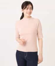 FIFFD03100 OFUON le MK(オフオン　ル　エムケー) 配色ラインアンサンブル（カーディガン&ニットプルオーバー）/UVカット/洗える/WEB限定サイズあり ライトピンク