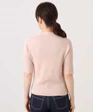 FIFFD03100 OFUON le MK(オフオン　ル　エムケー) 配色ラインアンサンブル（カーディガン&ニットプルオーバー）/UVカット/洗える/WEB限定サイズあり ライトピンク