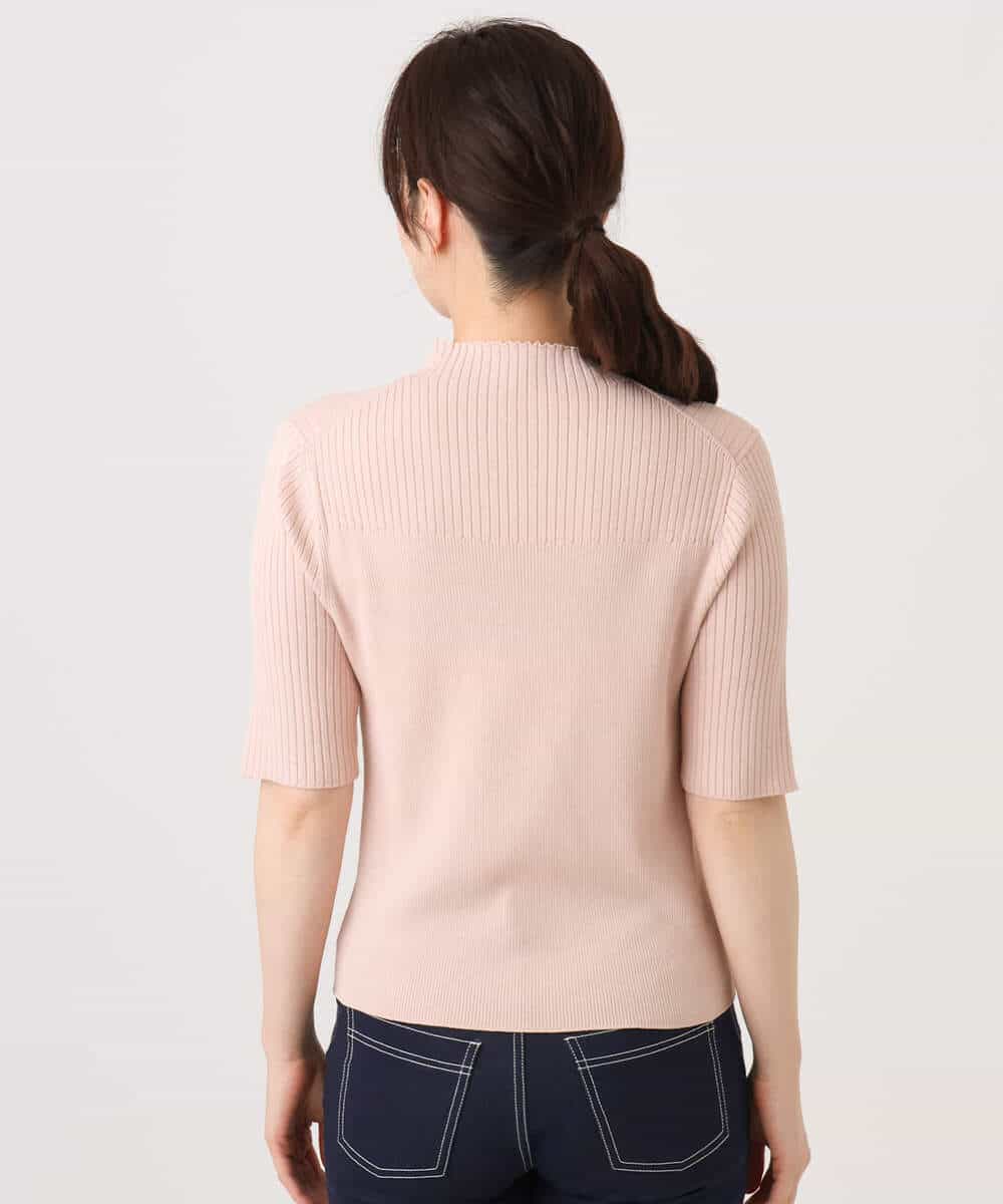 FIFFD03100 OFUON le MK(オフオン　ル　エムケー) 配色ラインアンサンブル（カーディガン&ニットプルオーバー）/UVカット/洗える/WEB限定サイズあり ライトピンク