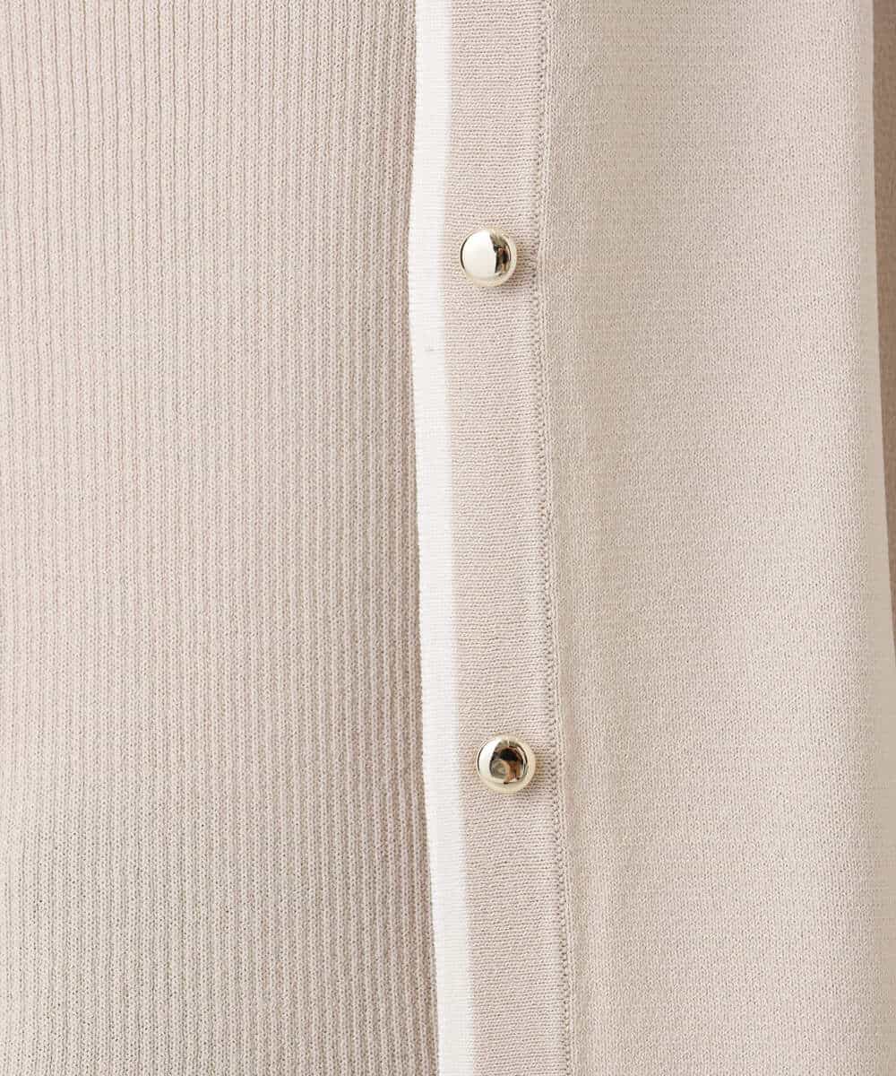 FIFFD03100 OFUON le MK(オフオン　ル　エムケー) 配色ラインアンサンブル（カーディガン&ニットプルオーバー）/UVカット/洗える/WEB限定サイズあり ライトピンク