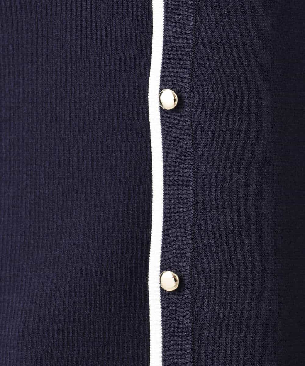 FIFFD03100 OFUON le MK(オフオン　ル　エムケー) 配色ラインアンサンブル（カーディガン&ニットプルオーバー）/UVカット/洗える/WEB限定サイズあり ライトピンク