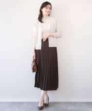 FIFFD03100 OFUON le MK(オフオン　ル　エムケー) 配色ラインアンサンブル（カーディガン&ニットプルオーバー）/UVカット/洗える/WEB限定サイズあり ライトピンク