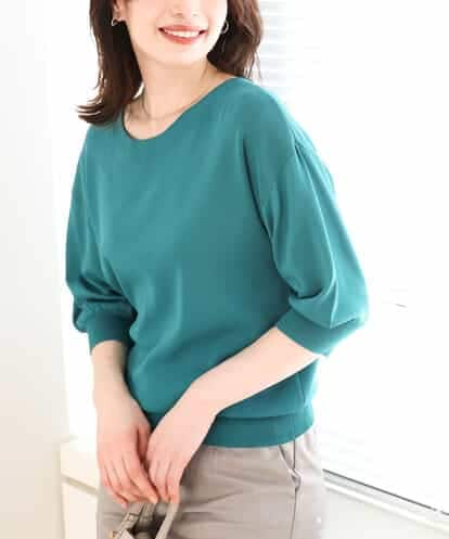 FIFGA02050 OFUON le MK ボートネック五分袖ニット/接触冷感/洗える/WEB限定サイズあり