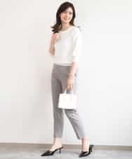 FIFGD02050 OFUON le MK(オフオン　ル　エムケー) ハイゲージ五分袖ニット/接触冷感/洗える/WEB限定サイズあり イエロー